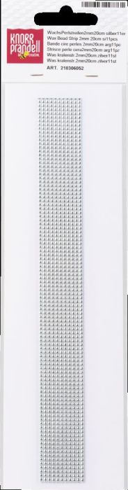 Восъчни мъниста ленти, Сребро гланц, 2мм. х 200мм., за свещи - Wax - Bead Stripes 200 mm Ø 2 mm 