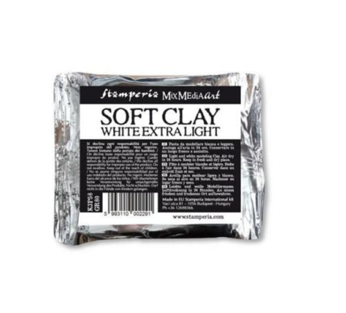 Soft Clay 80 gr, White - Ултра лек моделин/глина съхнеща на въздух, 80 гр. Бяла