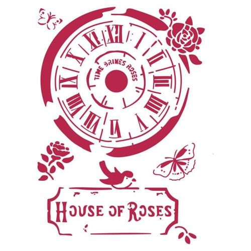 Универсален шаблон за многократна употреба 21 x 29.7 cm. - Stencil A4 Clock House of Roses
