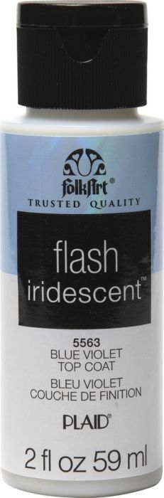 FolkArt, Flash Iridescent Top Coat - Акрилен иридисент финиш лак - Синьо/Виолетово, 59 мл.