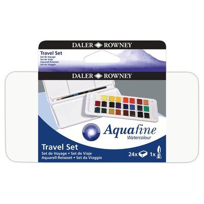 Daler Rowney Aquafine Watercolour Paint 24 Half Pan Set