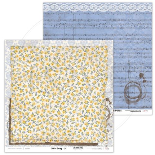 Laserowe LOVE, Paper - Yellow Spring - 04 - Дизайнерски двустранен картон 30,5 х 30,5 см. 