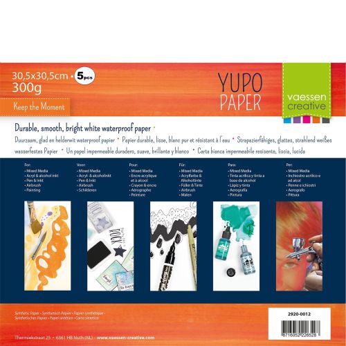 YUPO PAPER White 30.5x30.5 smooth . - Синтетична водоустойчива хартия 30.5x30.5 300г / 5 листа