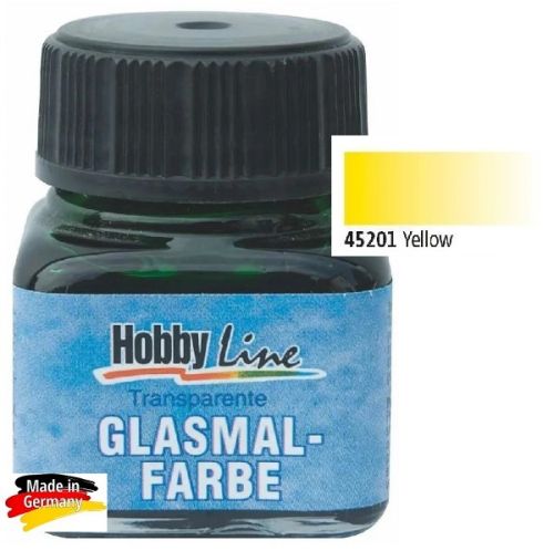 Hobbyline GLASMALFARBE - Витражна боя за стъкло и др. 50 мл. - ЖЪЛТА