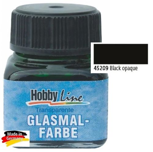 Hobbyline GLASMALFARBE - Витражна боя за стъкло и др. 50 мл. - ЧЕРНА ПЛЪТНА