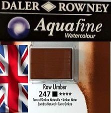 ROWNEY AQUAFINE Watercolour PAN - Акварел на кубче # RAW UMBER