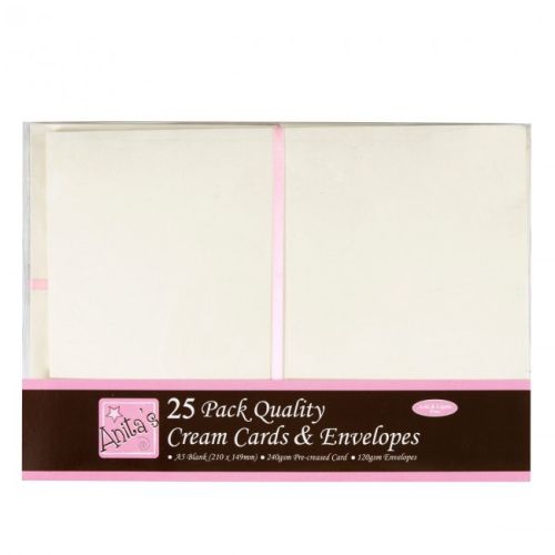 A5 Cards & Envelopes Cream (25pk)