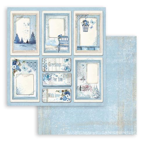STAMPERIA, BLUE LAND CARDS, Paper Sheets - Дизайнерски скрапбукинг картон 30,5 х 30,5 см.