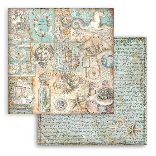 STAMPERIA, SONGS OF THE SEA TEXTURE, Paper Sheets - Дизайнерски скрапбукинг картон 30,5 х 30,5 см.