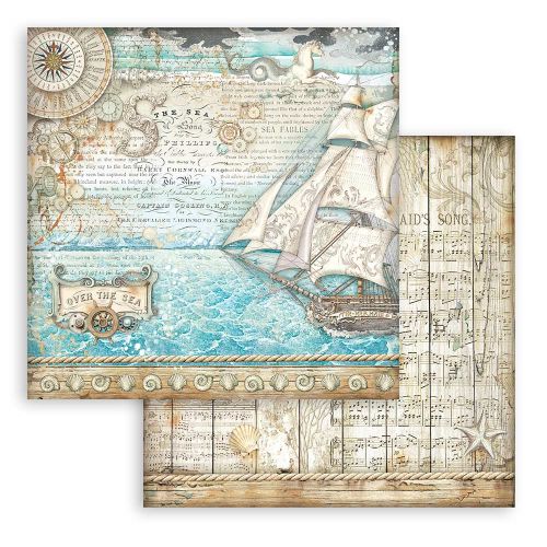 STAMPERIA, SONGS OF THE SEA SAILING SHIP 12x12 Inch Paper Sheets