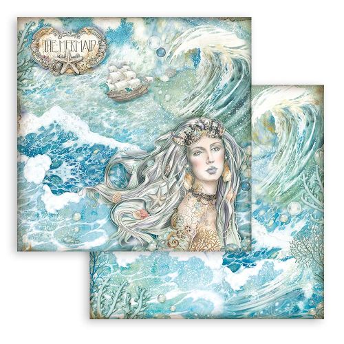 STAMPERIA, SONGS OF THE SEA MERMAID, Paper Sheets - Дизайнерски скрапбукинг картон 30,5 х 30,5 см.