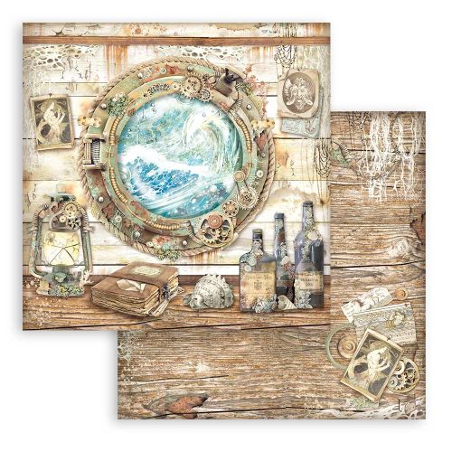 STAMPERIA, SONGS OF THE SEA PORTHOLES, Paper Sheets - Дизайнерски скрапбукинг картон 30,5 х 30,5 см.