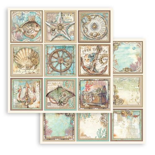 STAMPERIA, SONGS OF THE SEA TAGS 12x12 Inch Paper Sheets