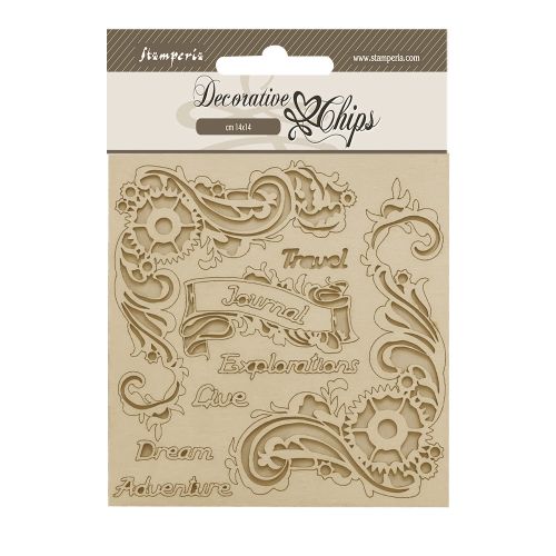 Decorative Chips SONGS OF THE SEA JOURNAL - Чипборд 3D елементи 14 х 14 см.