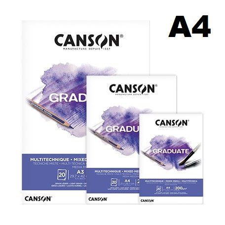 CANSON GRADUATE MIX-MEDIA 200g A4 -  блок CP 20л A4