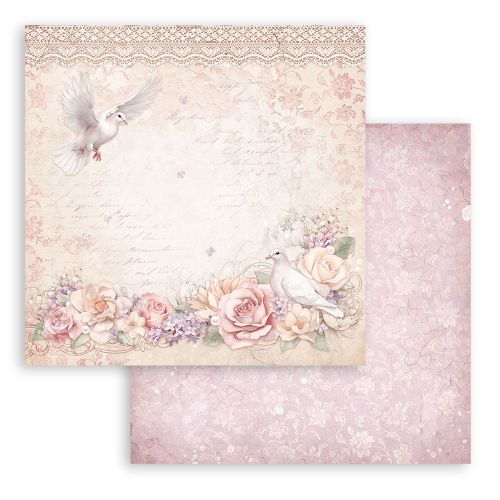 STAMPERIA, Romance Forever dove, Paper Sheets - Дизайнерски скрапбукинг картон 30,5 х 30,5 см.