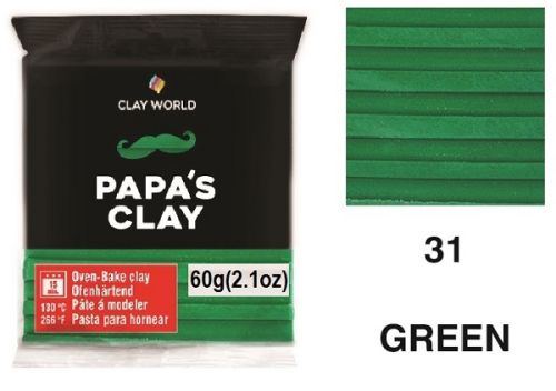 PAPA'S CLAY 60g - Полимерна глина GREEN 31