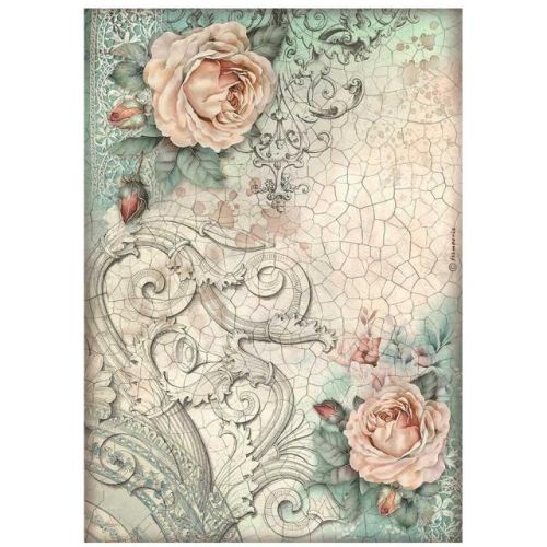 STAMPERIA, A4 Rice Paper Brocante Antiques roses