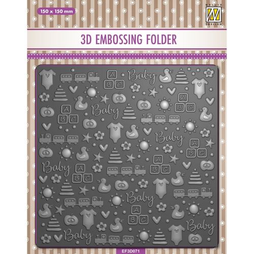 3D-embossing folder "Babythings" 150x150mm - 3D Ембос папка