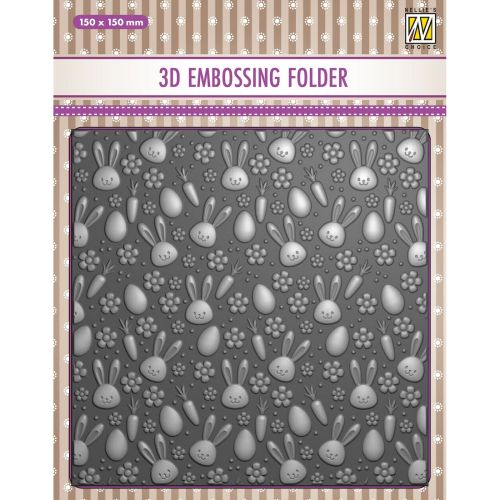 3D-embossing folder "Bunny's Carrots" 150x150mm - 3D Ембос папка