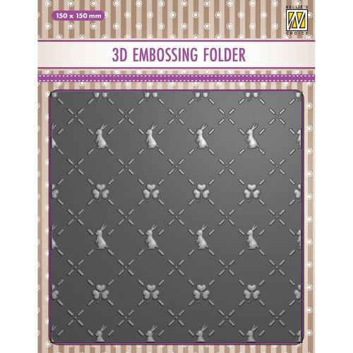 3D-embossing folder "Bunny's and Clovers" 150x150mm