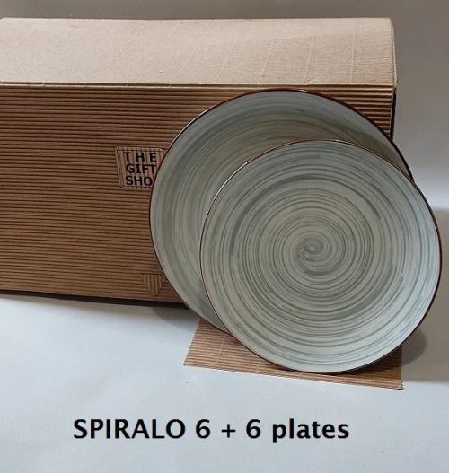 Ideal Home Porcelain PLATE set 6+6 – Дизайнерски к-кт фин порцелан чинии 12бр “SPIRALO”