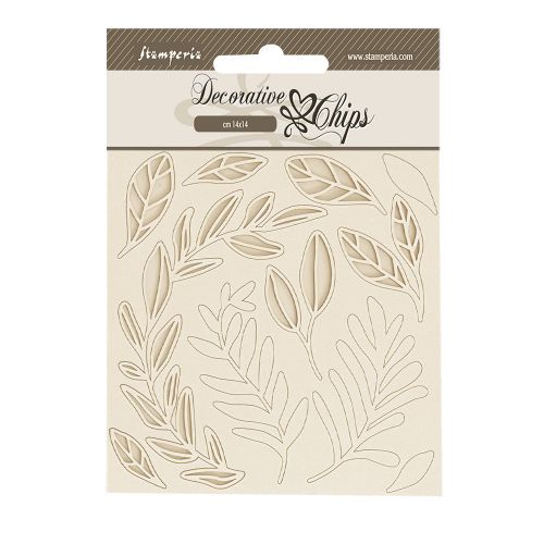 Decorative Chips CREATE HAPPINESS SECRET DIARY LEAVES PATTERN - Чипборд 3D елементи 14 х 14 см.