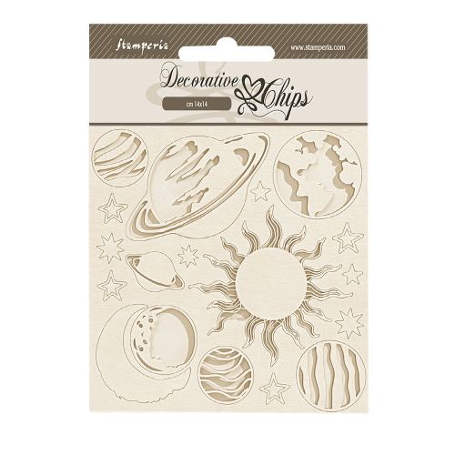 Decorative Chips FORTUNE PLANETS - Чипборд 3D елементи 14 х 14 см.