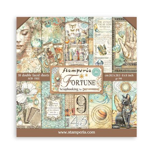 SCRAPBOOKING SMALL PAD 10 SHEETS CM 20,3X20,3 (8"X8") - FORTUNE