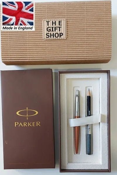 Parker Jott Orange Gold Metallic & Pencil Holder