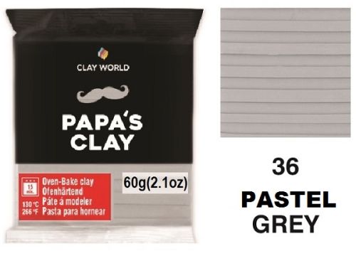 PAPA'S CLAY 60g - Полимерна глина PASTEL GREY 36