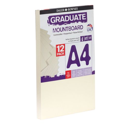 Daler-Rowney Graduate 1.25mm Thick A4 Mountboard 12 Ivory Colour