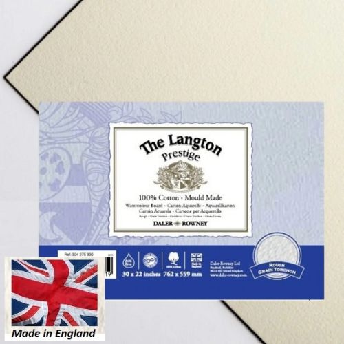 LANGTON WATERCOLOUR COTTON BOARD ROUGH 76 x 56 - Професионален акварелен КАШИРАН БОРД  100% памук 