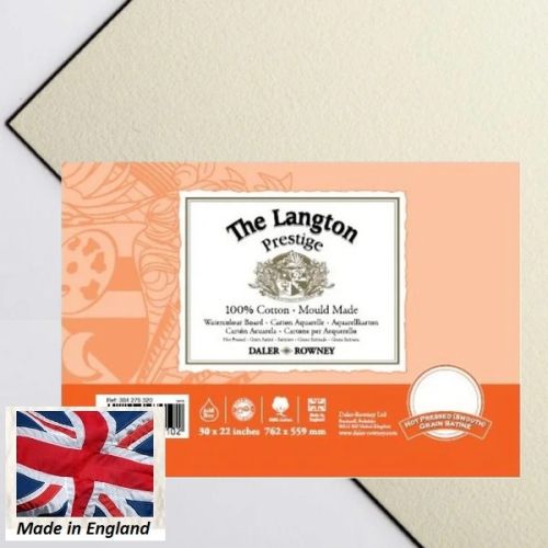 LANGTON WATERCOLOUR COTTON BOARD HP 76 x 56 - Професионален акварелен КАШИРАН БОРД  100% памук 