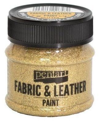 PENTART - FABRIC & LEATHER PAINT, 50 ml. - Glittering Gold