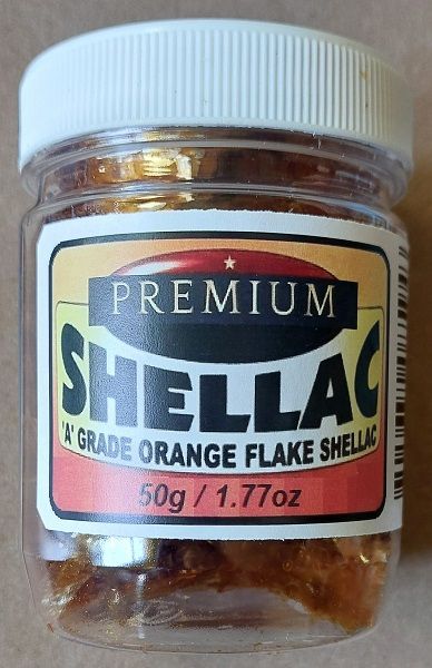 SHELLAC FLAKES 50g - A grade orange shellac flakes 