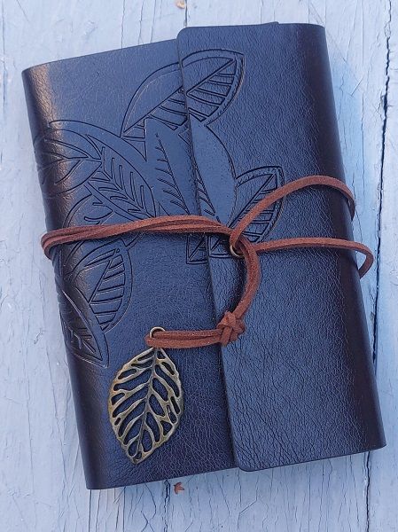 VINTAGE JAP NOTEBOOK A6 - бележник 10х14cм LEAVES BLACK BROWN