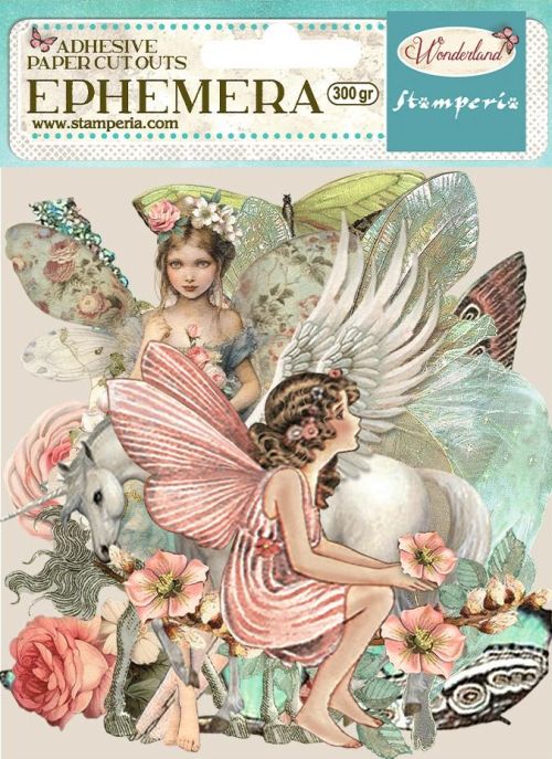 Ephemera - Wonderland -  Kомплект самозалепващи хартиени елементи - 16 х 16 см.