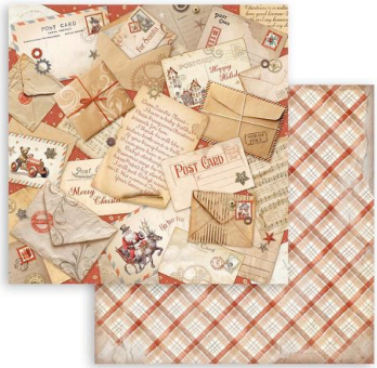 STAMPERIA, Gear up for Christmas Post Cards Paper Sheets - Дизайнерски скрапбукинг картон 30,5 х 30,5 см.