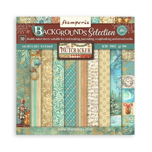 SCRAPBOOKING SMALL PAD 10 SHEETS CM 20,3X20,3 (8"X8") - Backgrounds Selection - The Nutcracker