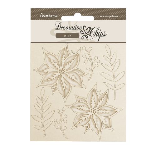 Decorative Chips The Nutcracker poinsettia - Чипборд 3D елементи 14 х 14 см.