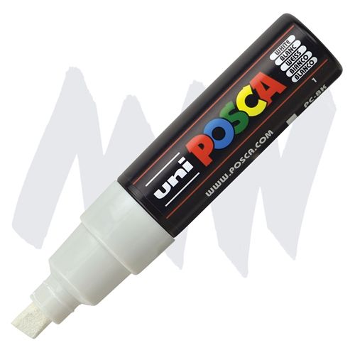 ACRYLIC MARKER POSCA PC-8K BROAD CHISEL # WHITE