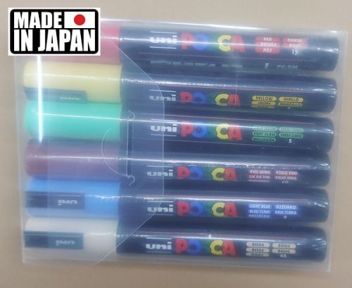 ACRYLIC MARKER POSCA PC-5M MEDIUM Set of 6