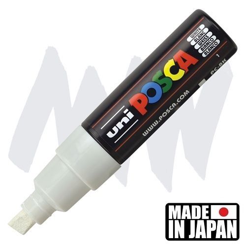 ACRYLIC MARKER POSCA PC-8K BROAD CHISEL # WHITE