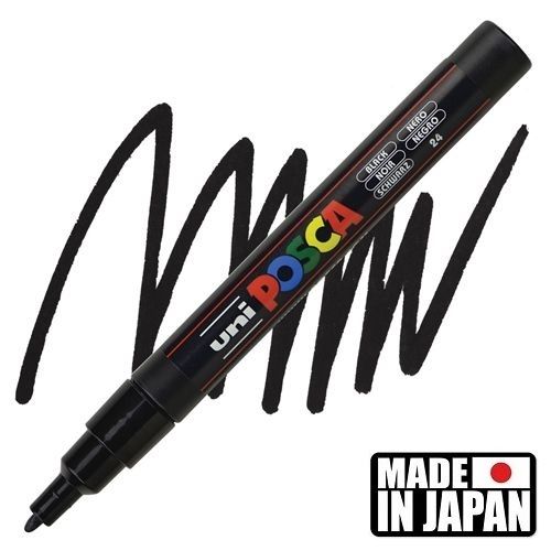 ACRYLIC MARKER POSCA PC-3M FINE BLACK