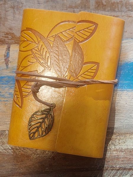 VINTAGE JAP NOTEBOOK A6 - бележник 10х14cм LEAVES  YELLOW