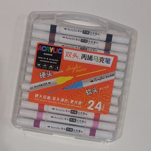 # ACRYLIC TWIN MARKER  24 - Двувърхи акрилни маркери  24бр