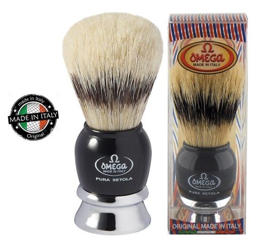 Четка за бръснене OMEGA  Pure  bristle shaving brush BADGER EFFECT 108mm 