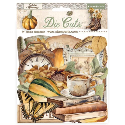 3D Die cuts assorted - Golden Harmony - 3D комплект хартиени елементи - 15 х 15 см.