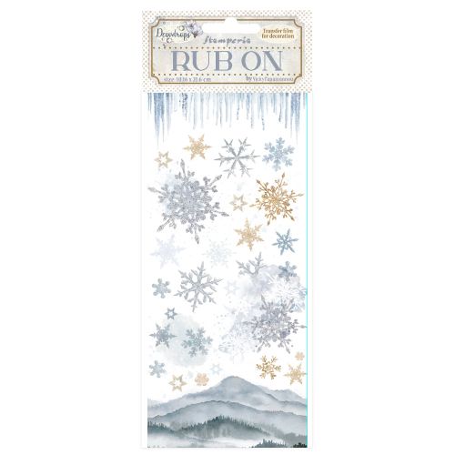 Stamperia, Rub-on cm 10,16x21,6 - Create Happiness Dewdrops snowflakes